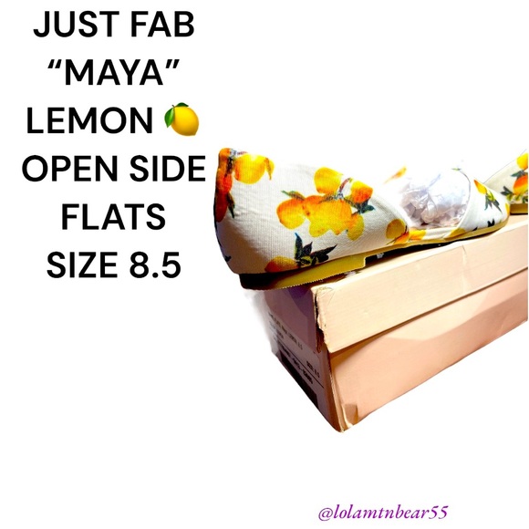 JUST FAB BRAND “MAYA” LEMON 🍋 FLATS, SIZE 8.5-OPEN SIDES, EXCELLENT CONDITION - Picture 6 of 16
